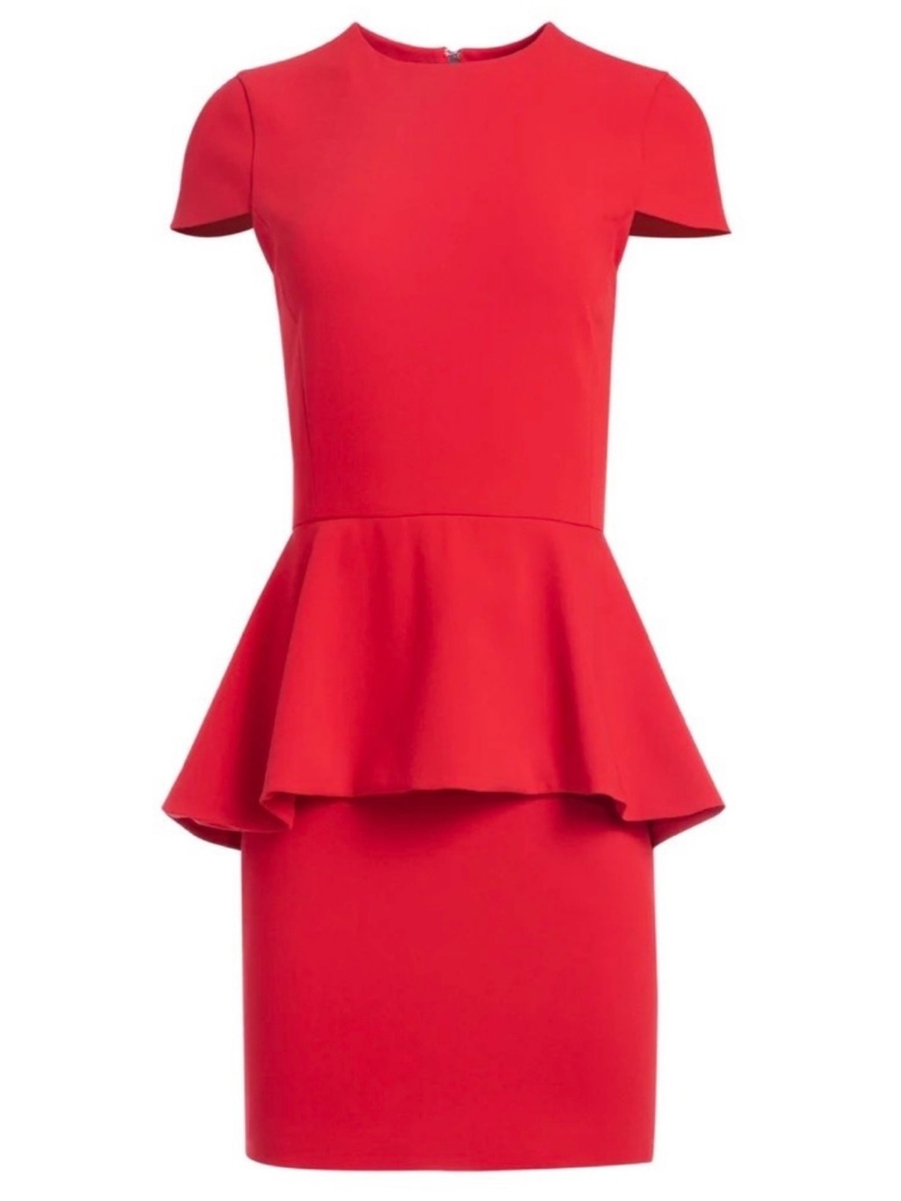 Alice + Olivia Ember Peplum Fitted Dress Red Mini Sheath Club Corporate Glam 6